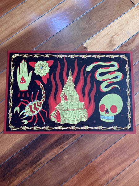 Burning Church Print