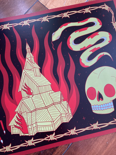 Burning Church Print