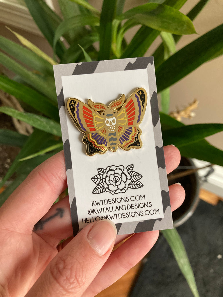 Space Moth Enamel Pin