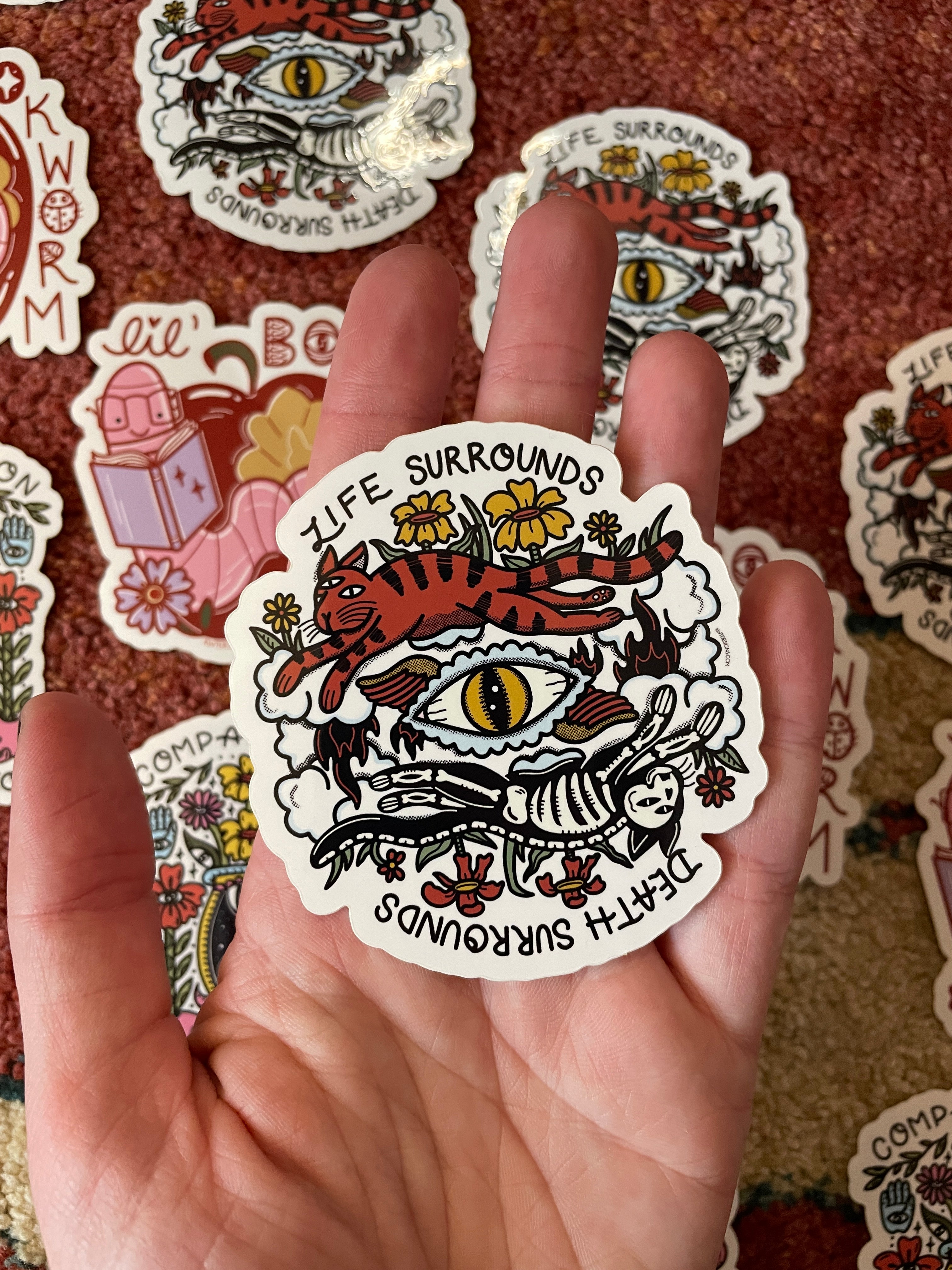 Life Surrounds Death Sticker – KWT Designs
