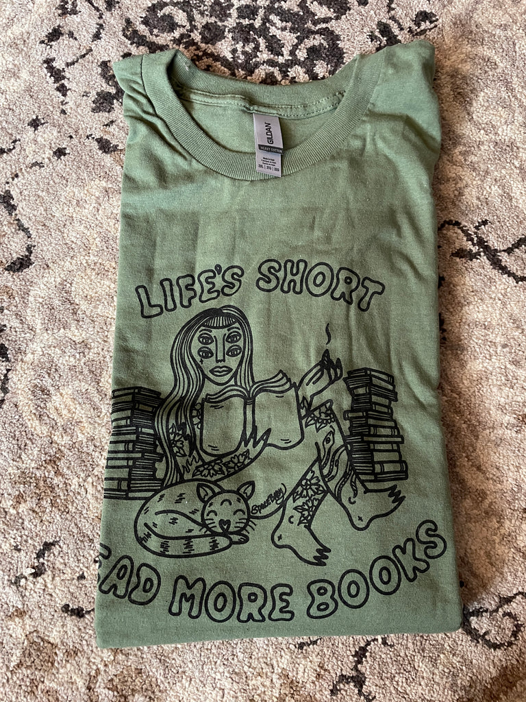 MISPRINT Life's Short Read More Books tee