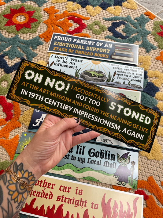Stoned at the Art Museum Car Bumper Magnet