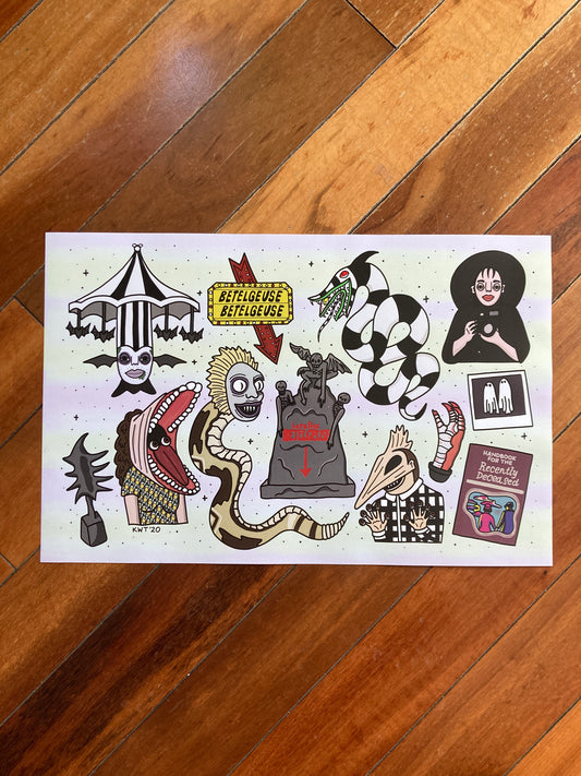 Beetlejuice Flash Sheet Print