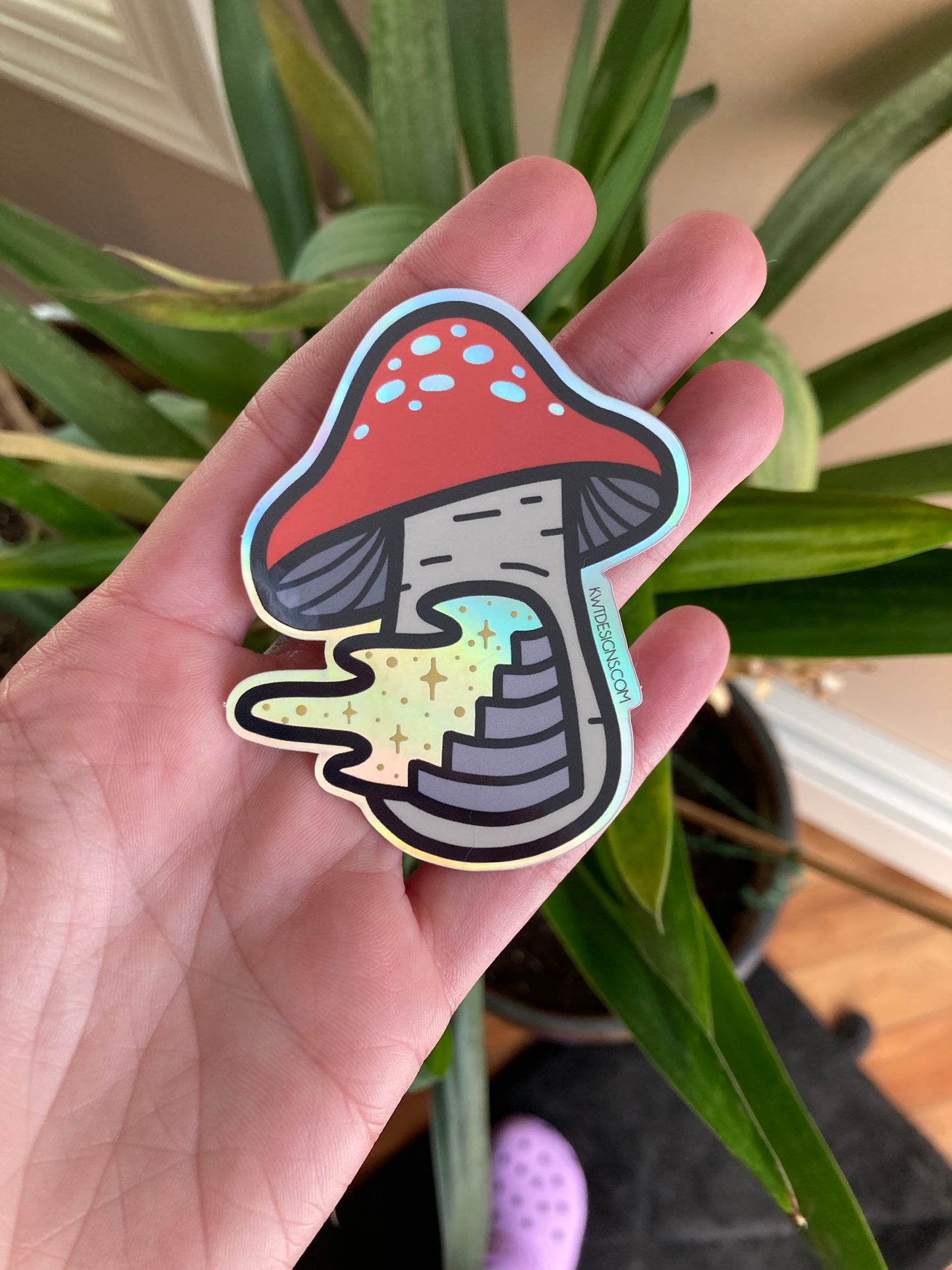 Holographic Mushroom Sticker