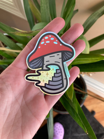 Holographic Mushroom Sticker