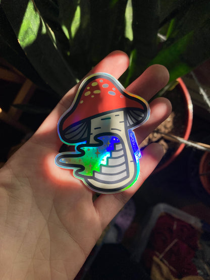 Holographic Mushroom Sticker