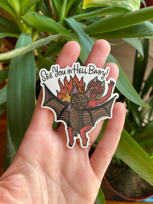 See You in Hell Baby Sticker